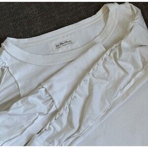 We The Free Daisy Chain Braided Cutout Long Sleeve Ribbed Top Ivory Boho Sz M